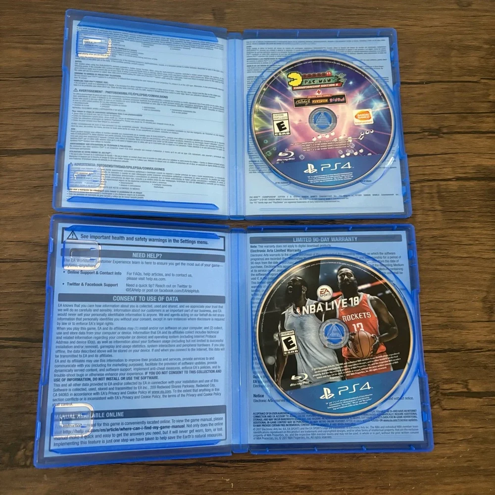 Two PS4 Game Pac-Man Championship Edition 2 + The Arcade Game Series NBA Live 18